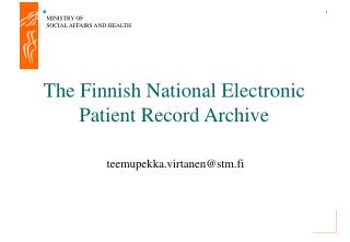 The Finnish National Electronic Patient Record Archive