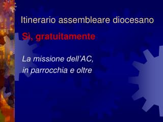 Itinerario assembleare diocesano