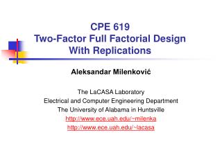 CPE 619 Two-Factor Full Factorial Design With Replications