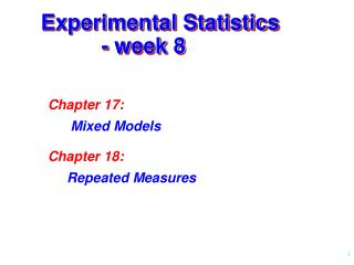 Experimental Statistics - week 8