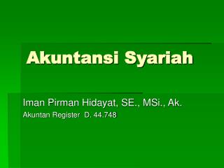 Akuntansi Syariah