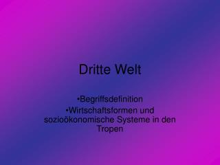 Dritte Welt