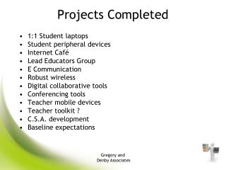 Projects Completed