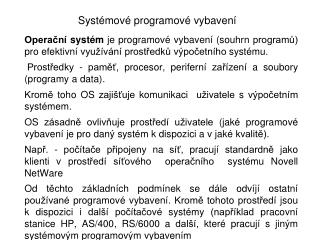 Systémové programové vybavení