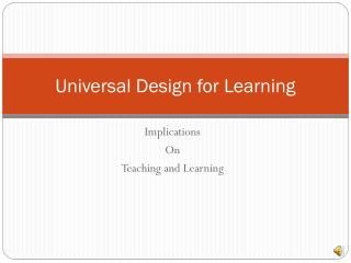 Universal Design for Learning