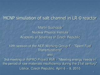 MCNP simulation of salt channel in LR-0 reactor