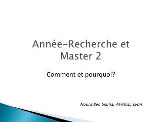 Année-Recherche et Master 2