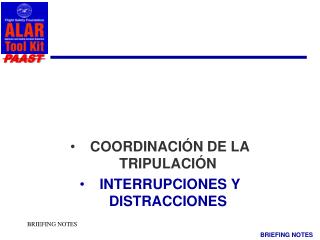 COORDINACIÓN DE LA TRIPULACIÓN INTERRUPCIONES Y DISTRACCIONES