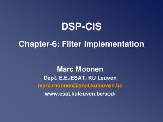 DSP-CIS Chapter-6: Filter Implementation