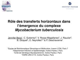 Rôle des transferts horizontaux dans l’émergence du complexe Mycobacterium tuberculosis