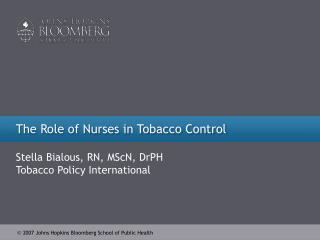 The Role of Nurses in Tobacco Control