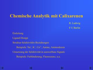 Chemische Analytik mit Calixarenen