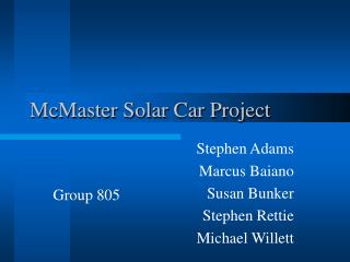 McMaster Solar Car Project