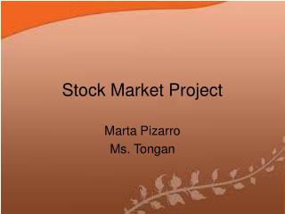 Stock Market Project
