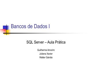 Bancos de Dados I