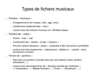 Types de fichiers musicaux
