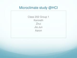 Microclimate study @HCI