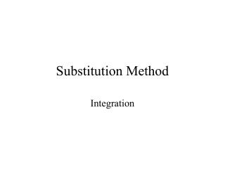 Substitution Method