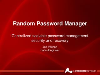 Random Password Manager Centralized scalable password management security and recovery