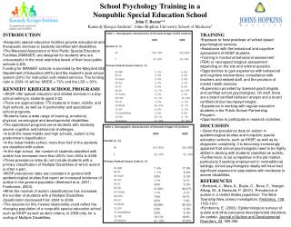 TRAINING Exposure to ‘best practices’ of school-based psychological services.