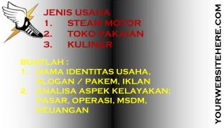 JENIS USAHA STEAM MOTOR TOKO PAKAIAN KULINER