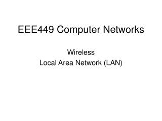 EEE449 Computer Networks