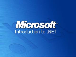 Introduction to .NET