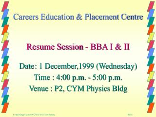 Careers Education &amp; Placement Centre