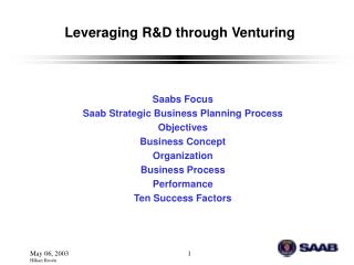 Leveraging R&amp;D through Venturing