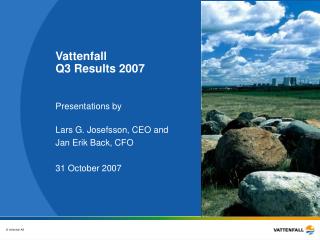 Vattenfall Q3 Results 2007