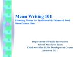 Menu Writing 101 Planning Menus for Traditional Enhanced Food Based Menu Plans