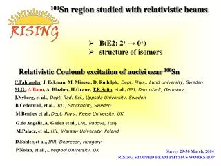 Relativistic Coulomb excitation of nuclei near 100 Sn