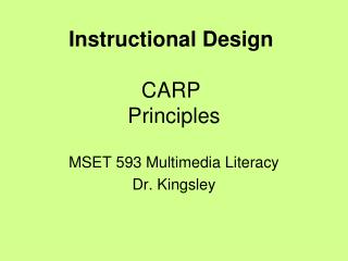 Instructional Design CARP Principles