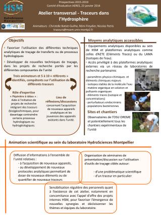 Atelier transversal - Traceurs dans l’Hydrosphère