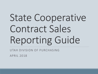 State Cooperative Contract Sales Reporting Guide