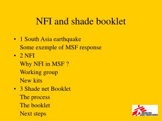 NFI and shade booklet