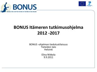 BONUS Itämeren tutkimusohjelma 2012 -2017