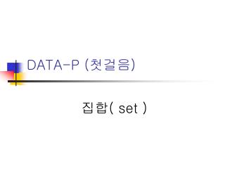 DATA-P ( 첫걸음)