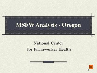 MSFW Analysis - Oregon