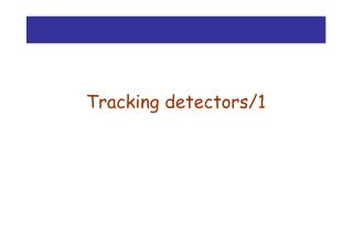 Tracking detectors/1