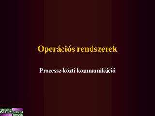 Operációs rendszerek