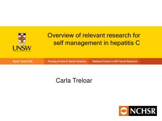 Overview of relevant research for self management in hepatitis C