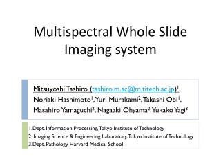 Mitsuyoshi Tashiro ( tashiro.m.ac@m.titech.ac.jp ) 1 ,