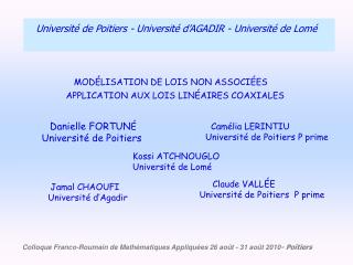 Danielle FORTUN É Université de Poitiers