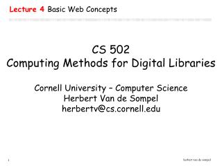 Lecture 4 Basic Web Concepts