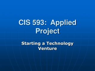 CIS 593: Applied Project