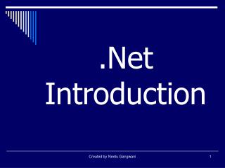 .Net Introduction