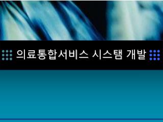 의료통합서비스 시스탬 개발