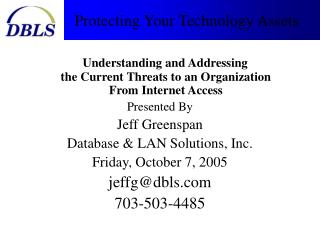 Protecting Your Technology Assets