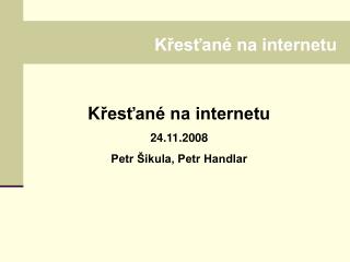 Křesťané na internetu